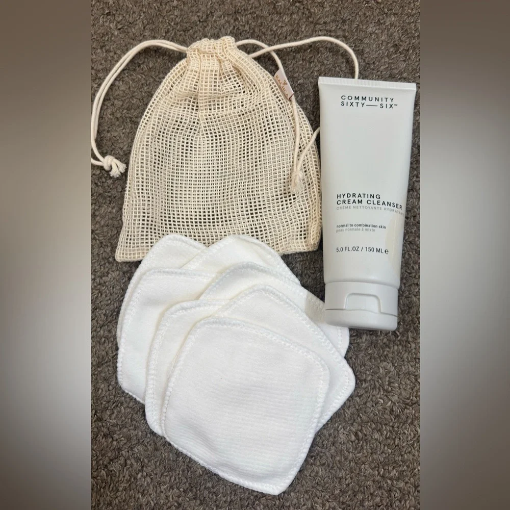 Community Sixty—Six Hydrating Cleanser and Reusable Cotton Pads + Laundry Bag